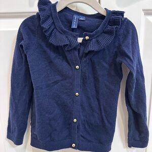 Janie and Jack Navy Blue Ruffle Cardigan